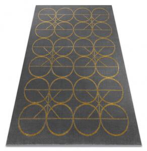Makro Abra Kusový koberec EMERALD 1010 Luxusní kruhy šedý zlatý Rozměr: 80x150 cm