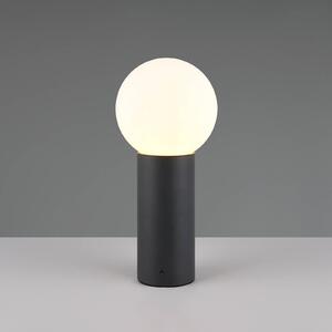 Trio Lighting Stojanová lampa Mures, antracitová, výška 40 cm, kov, stmívatelný, Černá, Hliník, Moderní
