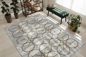 Makro Abra Kusový koberec EMERALD 1010 Luxusní kruhy krémový zlatý Rozměr: 80x150 cm