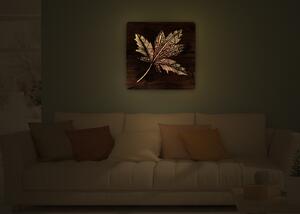 "List javoru" světelný obraz 230V 62x62cm provedení povrchu: dub B