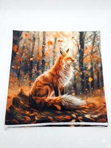 Luxusní velurový povlak na polštář Podzimní liška – 40x40 cm