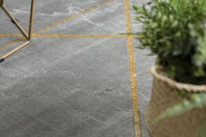 Makro Abra Kusový koberec EMERALD 1012 Luxusní geometrický šedý zlatý Rozměr: 80x150 cm