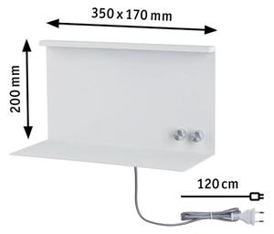 Paulmann 78919 - LED/4,5W Stmívatelné svítidlo s poličkou a USB + LED/1,6W 230V
