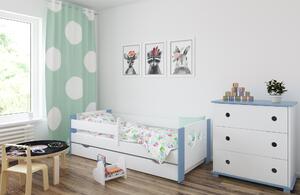 BabyBeds Dětská postel LEON kolečka Velikost postele: 180x80 cm, Barevné provedení: Modrá, Úložný prostor: Ano, s úložným prostorem
