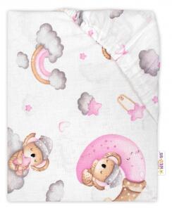 Prostěradlo do postýlky bavlna Premium Baby Nellys, Dreams Koala, růžové Rozměry: 120x60