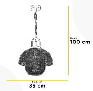 ONLI - Lustr na řetězu ZAIR 1xE27/22W/230V černá/stříbrná