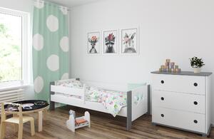 BabyBeds Dětská postel LEON kolečka Velikost postele: 160x80 cm, Barevné provedení: Šedá, Úložný prostor: Ne, bez úložného prostoru