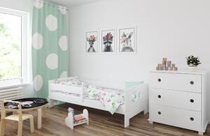 BabyBeds Dětská postel LEON kolečka Velikost postele: 160x80 cm, Barevné provedení: Bílá, Úložný prostor: Ne, bez úložného prostoru