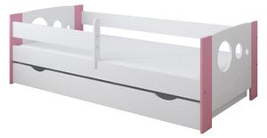 BabyBeds Dětská postel LEON kolečka Velikost postele: 160x80 cm, Barevné provedení: Bílá, Úložný prostor: Ano, s úložným prostorem