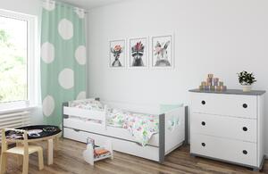 BabyBeds Dětská postel LEON kolečka Velikost postele: 160x80 cm, Barevné provedení: Šedá, Úložný prostor: Ano, s úložným prostorem