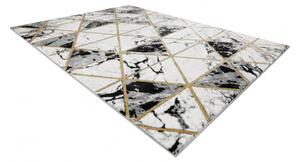 Makro Abra Kusový koberec EMERALD 1020 Luxusní geometrický krémový černý zlatý Rozměr: 80x150 cm