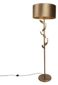 Stojací lampa zlatá s bronzovým stínidlem a zlatým vnitřkem 50 cm - Linden