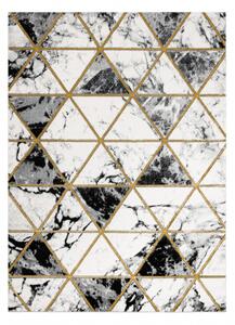 Makro Abra Kusový koberec EMERALD 1020 Luxusní geometrický krémový černý zlatý Rozměr: 80x150 cm