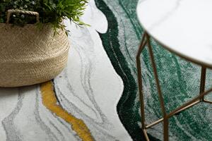 Makro Abra Kusový koberec EMERALD 1017 Luxusní abstraktní mramor zelený zlatý Rozměr: 80x150 cm