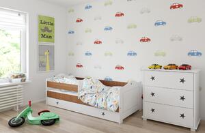 BabyBeds Dětská postel FILIP hvězdičky Velikost postele: 160x80 cm, Barevné provedení: Šedá, Úložný prostor: Ano, s úložným prostorem