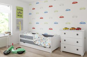 BabyBeds Dětská postel FILIP hvězdičky Velikost postele: 160x80 cm, Barevné provedení: Ořech, Úložný prostor: Ne, bez úložného prostoru