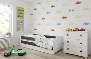 BabyBeds Dětská postel FILIP hvězdičky Velikost postele: 160x80 cm, Barevné provedení: Šedá, Úložný prostor: Ano, s úložným prostorem