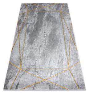 Makro Abra Kusový koberec EMERALD 1022 Luxusní moderní geometrický šedý zlatý Rozměr: 80x150 cm