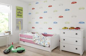 BabyBeds Dětská postel FILIP hvězdičky Velikost postele: 160x80 cm, Barevné provedení: Růžová, Úložný prostor: Ne, bez úložného prostoru