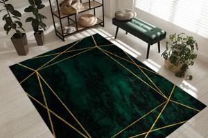 Makro Abra Kusový koberec EMERALD 1022 Luxusní moderní geometrický zelený zlatý Rozměr: 80x150 cm