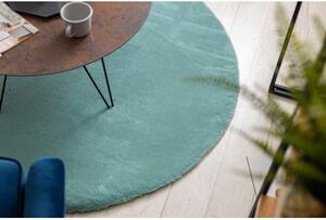 Kulatý koberec BUNNY aqua modrý, imitace králíčí kožešiny velikost kruh 100 cm | krásné koberce cz