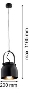 Argon 8281 - Lustr na lanku LOGAN 1xE27/15W/230V pr. 20 cm černá