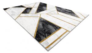 Makro Abra Kusový koberec EMERALD 1015 Luxusní mramor geometrický krémový černý zlatý Rozměr: 80x150 cm