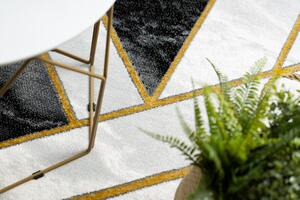 Makro Abra Kusový koberec EMERALD 1015 Luxusní mramor geometrický krémový černý zlatý Rozměr: 80x150 cm