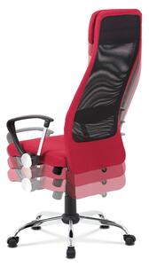 Kancelářská otočná židle PERRY na kolečkách — chrom, látka, více barev Červená