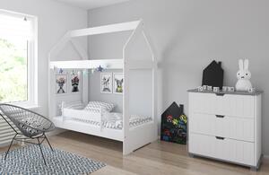 BabyBeds Dětská postel DOMEČEK bílá Velikost postele: 180x80 cm, Barevné provedení: Bílá, Úložný prostor: Ne, bez úložného prostoru