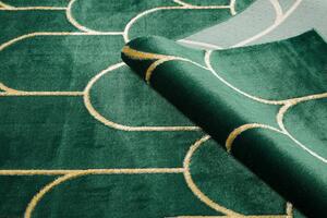 Makro Abra Kusový koberec EMERALD 1021 Luxusní geometrický moderní zelený zlatý Rozměr: 120x170 cm
