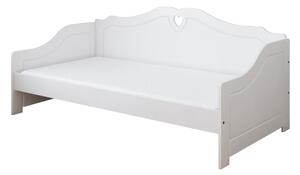 BabyBeds Dětská postel ZUZANA srdíčka Velikost postele: 180x80 cm, Barevné provedení: bílá a šedá, Úložný prostor: Ne, bez úložného prostoru