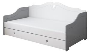BabyBeds Dětská postel ZUZANA srdíčka 200x90 Barevné provedení: Bílá, Úložný prostor: Ano, s úložným prostorem