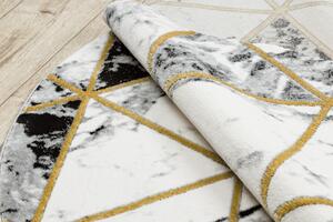 Makro Abra Kulatý koberec EMERALD 1020 Luxusní geometrický krémový černý zlatý Rozměr: průměr 160 cm