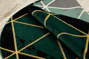 Makro Abra Kulatý koberec EMERALD 1020 Luxusní geometrický zelený zlatý Rozměr: průměr 120 cm