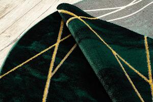Makro Abra Kulatý koberec EMERALD 1022 Luxusní moderní geometrický zelený zlatý Rozměr: průměr 120 cm