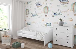 BabyBeds Dětská postel FRANIO hvězdičky Velikost postele: 180x80 cm, Barevné provedení: Bílá, Úložný prostor: Ne, bez úložného prostoru