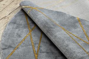 Makro Abra Kulatý koberec EMERALD 1022 Luxusní moderní geometrický šedý zlatý Rozměr: průměr 120 cm