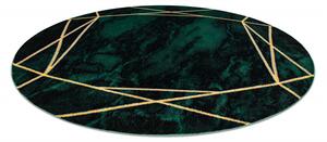 Makro Abra Kulatý koberec EMERALD 1022 Luxusní moderní geometrický zelený zlatý Rozměr: průměr 120 cm