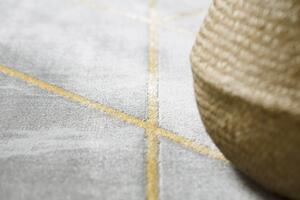 Makro Abra Kulatý koberec EMERALD 1012 Luxusní geometrický šedý zlatý Rozměr: průměr 120 cm