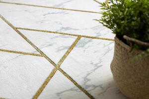 Makro Abra Kulatý koberec EMERALD 1012 Luxusní geometrický krémový zlatý Rozměr: průměr 120 cm