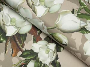 Biante Teflonový obdélníkový ubrus TF-063 Květy gardénie na hnědobéžovém 50x100 cm