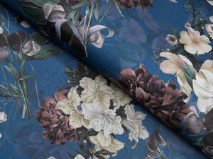 Biante Dekorační závěs TF-061 Květiny na modrém 140x140 cm