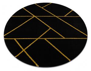 Makro Abra Kulatý koberec EMERALD 1012 Luxusní geometrický černý zlatý Rozměr: průměr 200 cm