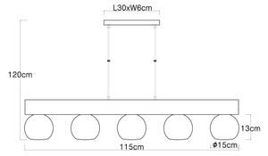 Globo 15656-5H - Lustr na lanku MOITAS 5xE27/40W/230V