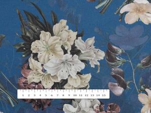 Biante Dekorační povlak na polštář TF-061 Květiny na modrém 50 x 70 cm