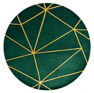 Makro Abra Kulatý koberec EMERALD 1013 Luxusní geometrický zelený zlatý Rozměr: průměr 120 cm