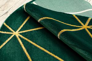 Makro Abra Kulatý koberec EMERALD 1013 Luxusní geometrický zelený zlatý Rozměr: průměr 120 cm