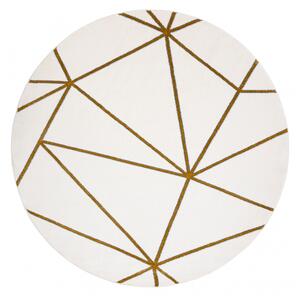 Makro Abra Kulatý koberec EMERALD 1013 Luxusní geometrický krémový zlatý Rozměr: průměr 160 cm
