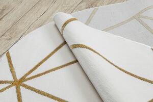 Makro Abra Kulatý koberec EMERALD 1013 Luxusní geometrický krémový zlatý Rozměr: průměr 120 cm